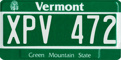 VT license plate XPV472
