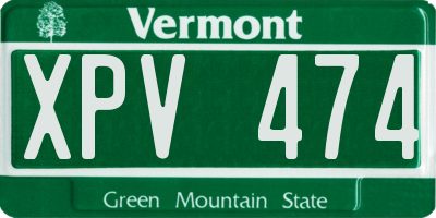 VT license plate XPV474