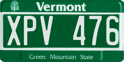 VT license plate XPV476