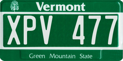 VT license plate XPV477