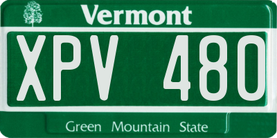 VT license plate XPV480