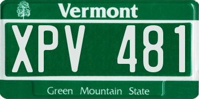 VT license plate XPV481