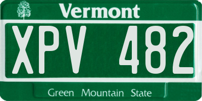 VT license plate XPV482