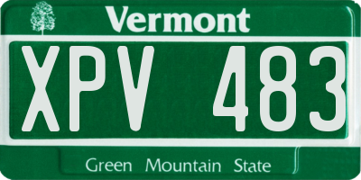 VT license plate XPV483