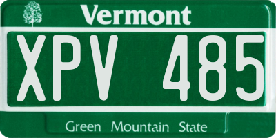 VT license plate XPV485