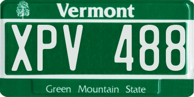 VT license plate XPV488
