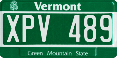 VT license plate XPV489