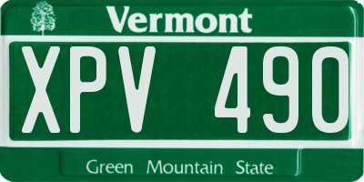 VT license plate XPV490