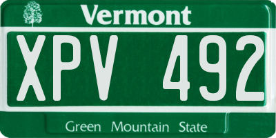 VT license plate XPV492