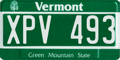 VT license plate XPV493
