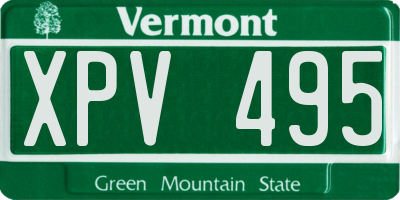 VT license plate XPV495