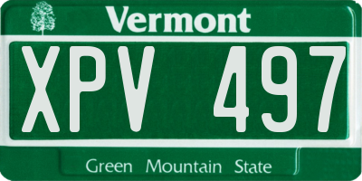 VT license plate XPV497