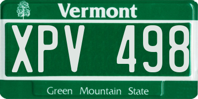 VT license plate XPV498