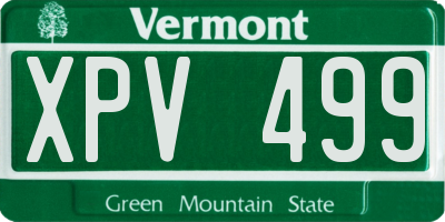VT license plate XPV499
