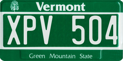 VT license plate XPV504