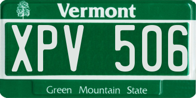 VT license plate XPV506