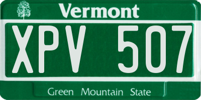 VT license plate XPV507