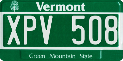 VT license plate XPV508