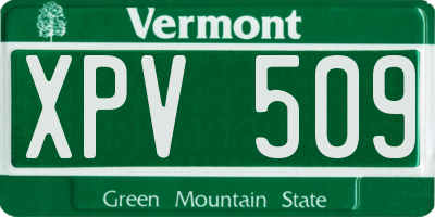 VT license plate XPV509