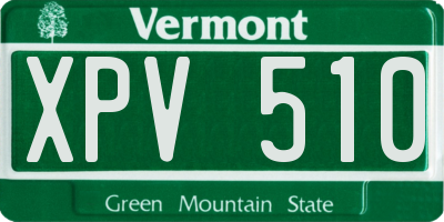 VT license plate XPV510