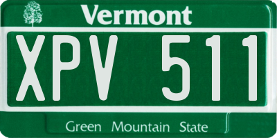 VT license plate XPV511