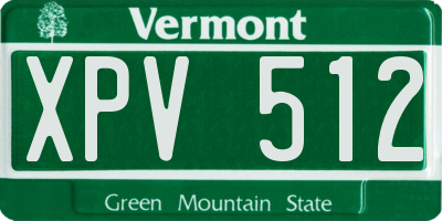 VT license plate XPV512