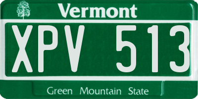 VT license plate XPV513