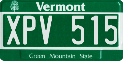 VT license plate XPV515