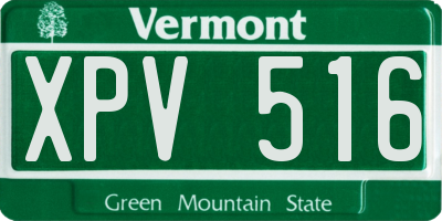 VT license plate XPV516