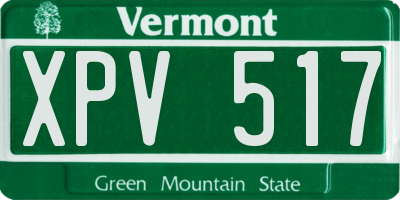 VT license plate XPV517