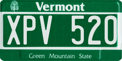 VT license plate XPV520