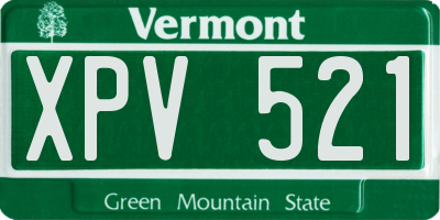VT license plate XPV521