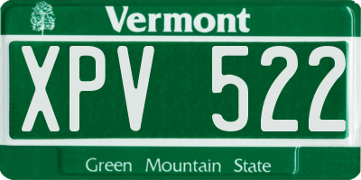 VT license plate XPV522
