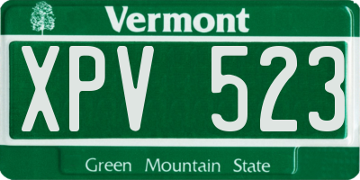 VT license plate XPV523