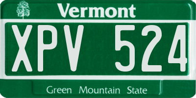 VT license plate XPV524
