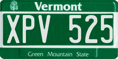 VT license plate XPV525