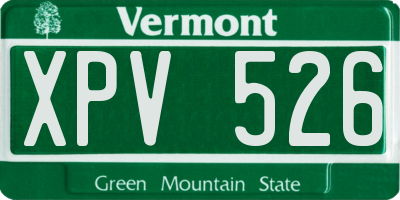VT license plate XPV526
