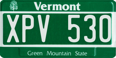 VT license plate XPV530