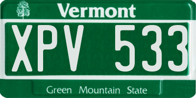 VT license plate XPV533