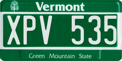 VT license plate XPV535