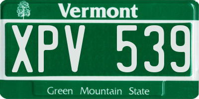 VT license plate XPV539
