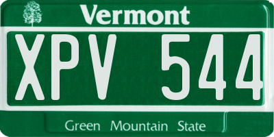 VT license plate XPV544