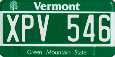 VT license plate XPV546