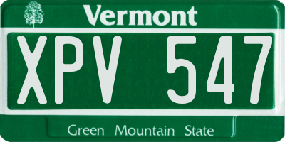 VT license plate XPV547