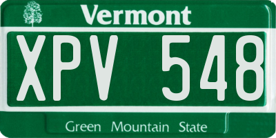 VT license plate XPV548