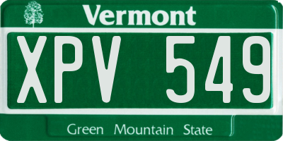 VT license plate XPV549