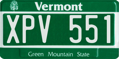 VT license plate XPV551
