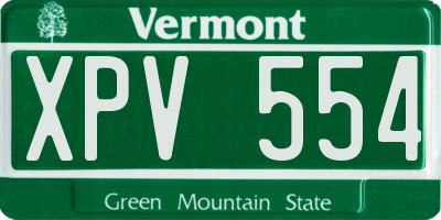 VT license plate XPV554