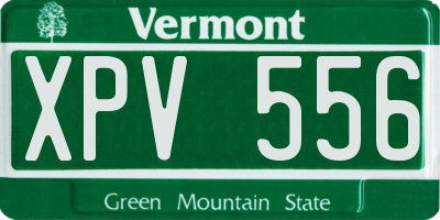 VT license plate XPV556