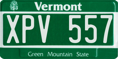 VT license plate XPV557
